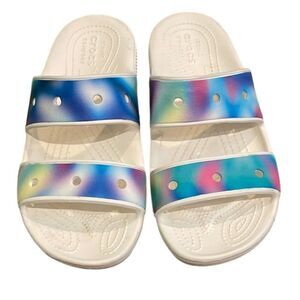 Crocs Classic Two Band Slide Sandal Shoes Unisex Size M6 W8 207771 Comfort